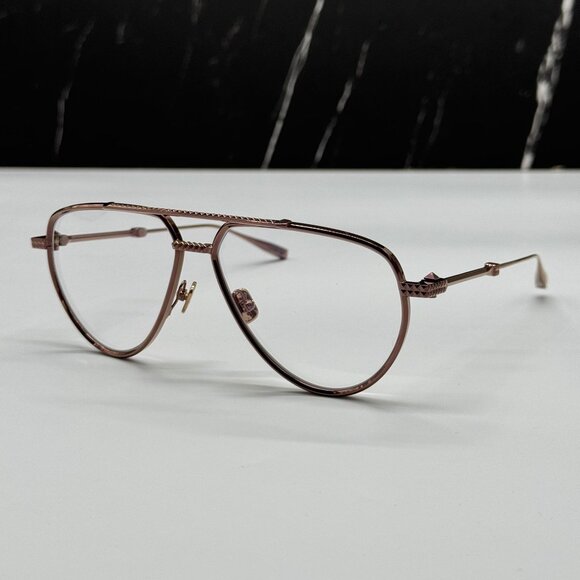 NEW VALENTINO V-STUD-II VLX-133C AVIATOR UNISEX GOLD ROSE EYEGLASSES - Picture 4 of 10